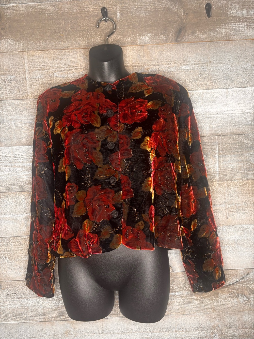 Norton McNaughton vintage 90s whimsigoth Velvet Floral witchy burnout Jacket
